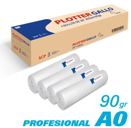 PAPEL PLOTTER 90GR A0 36? X 45MTS - CAJA X 4 UNID.
